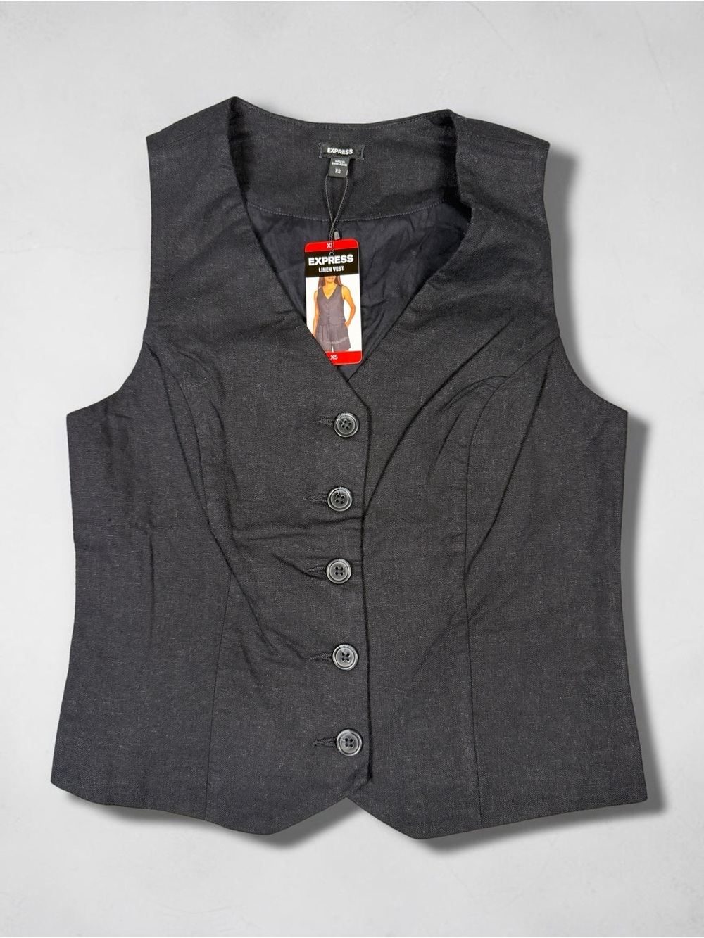 Express Women's V-Neck Button-Up Vest